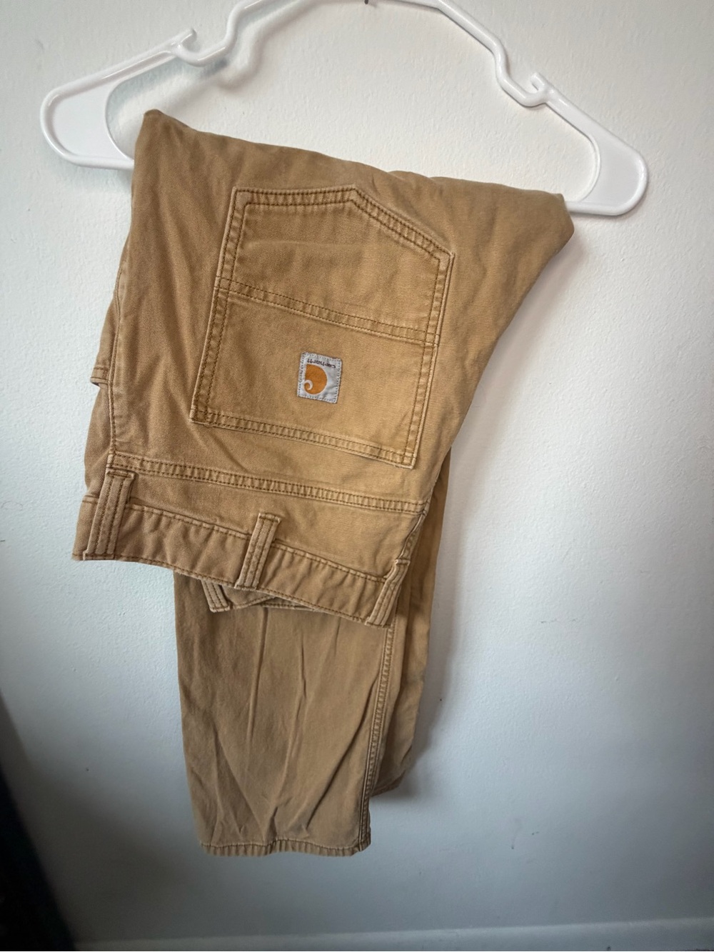 Carhartt Tan Relaxed Fit Canvas Carpenter Work Pants Size 33x30